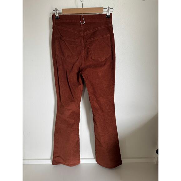 NWOT Old Navy Higher High Rise Flare Corduroy Pants Size 2 Brown Rust - Picture 2 of 8